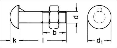 DIN 607 - Round Head Nip Bolts With Nuts