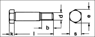 DIN 610 - Hex fitting Bolts w/short Threaded Portion