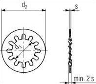 DIN 6797 AZV - Tooth Lock Washers (Type AZV) 