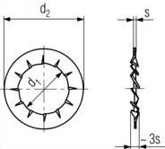 DIN 6798 AZV - Serrated Lock Washers (type AZV) 