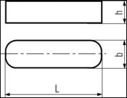 DIN 6885 A - Parallel Keys, Round Ended