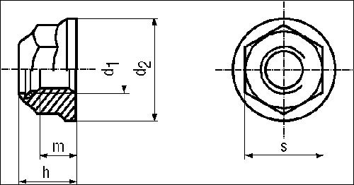 DIN 6926 - Self-Locking Hex Flange Nuts: Non Metallic Insert