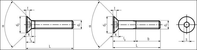 DIN 7991 - Flat Socket Head Cap Screws