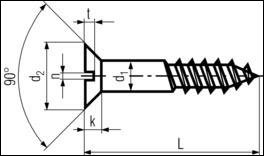 DIN 97 - Slotted Flat Head Wook Screws 