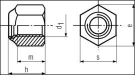 DIN 982 - Self- Locking Nuts w/nylon Insert: Heavy Series